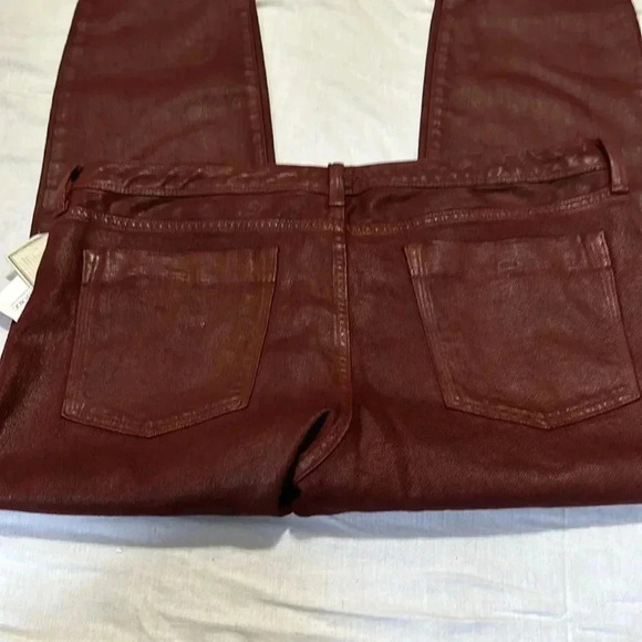 Banana Republic Skinny Jeans Women's 32 Burgundy Coated Mid Rise Ankle NWT - Picture 6 of 6